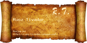 Rusz Tivadar névjegykártya